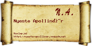 Nyeste Apollinár névjegykártya